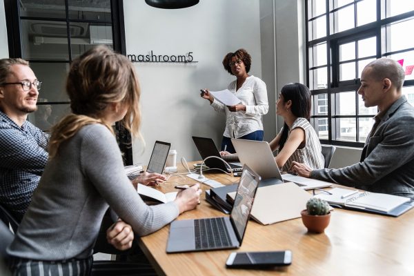 women in office meeting